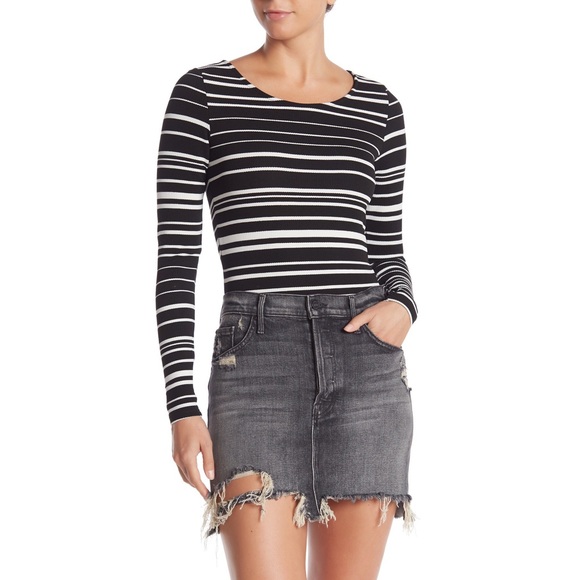 Noisy may Tops - Noisy May NWT Black /White Long Sleeved Bodysuit